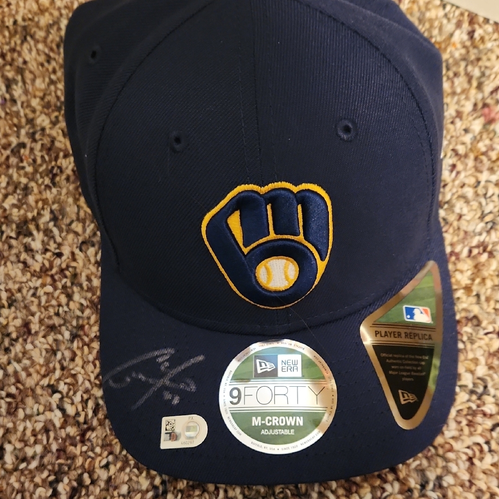 Signed Christian Yelich Baseball Hat